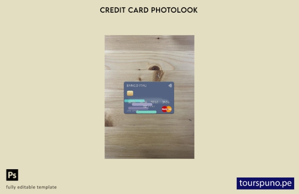 listo para imprimir Argentina Banco Itaú mastercard photolook plantilla frontal